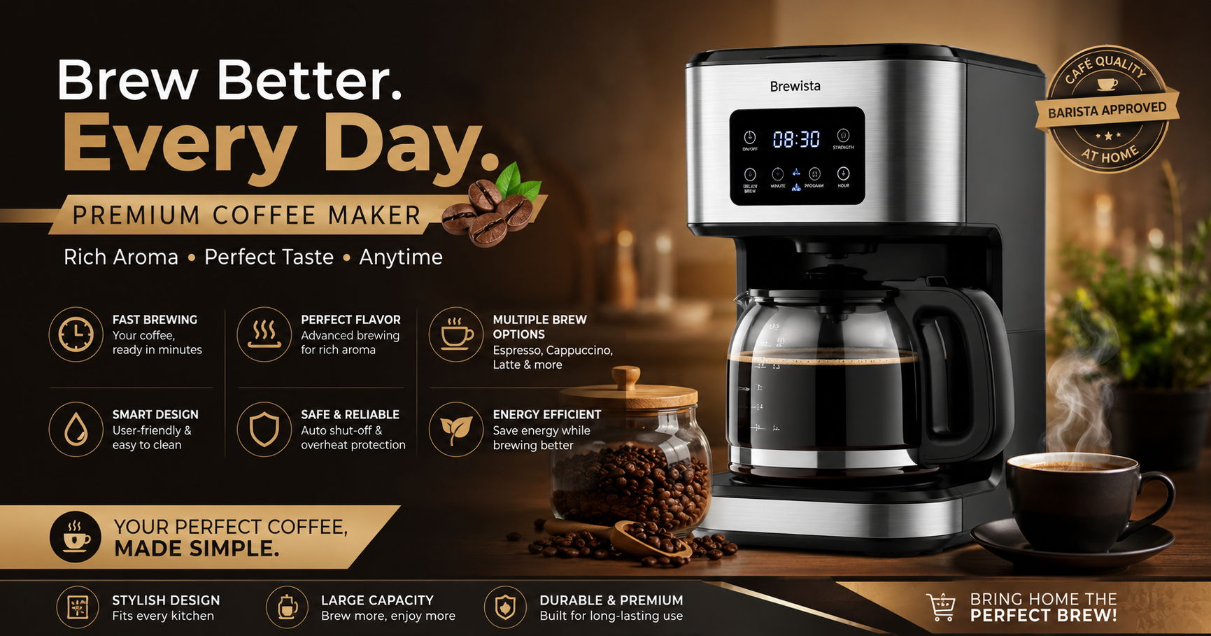 Coffee Maker for Home & Office – Brew Perfect Coffee Every Day